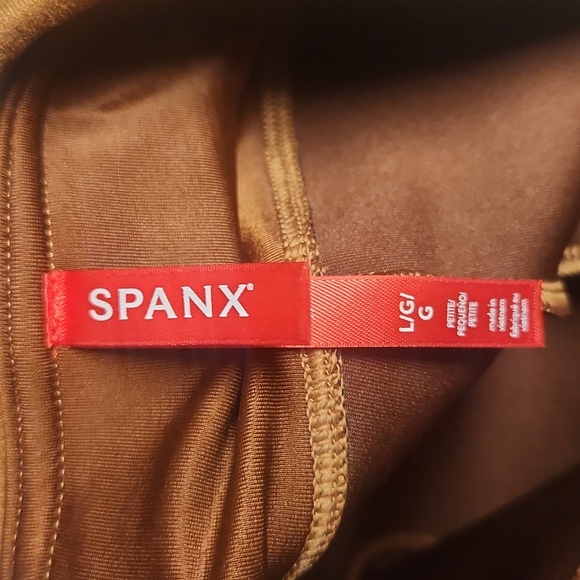 SPANX Tan/Camel Suede Leggings Women's Size Large Petite, EUC - Picture 3 of 4